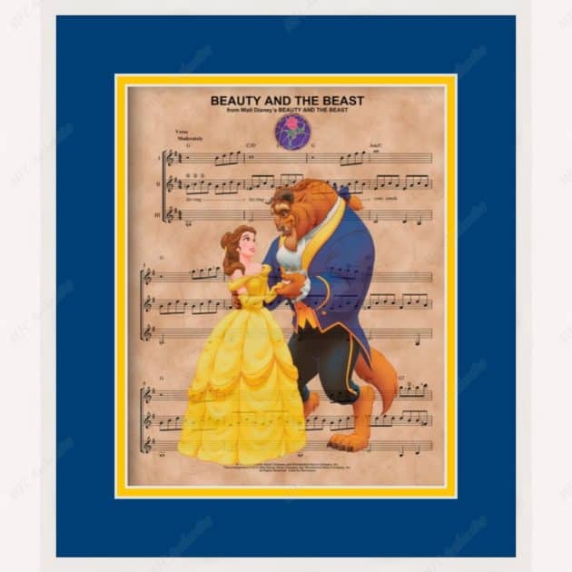 Beauty and the Beast Framed Sheet Music Print