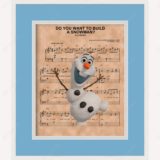 Frozen Olaf "Do You Want to Build a Snowman" Framed Sheet Music Print