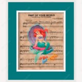 The Little Mermaid "Part of Your World" Framed Sheet Music Print