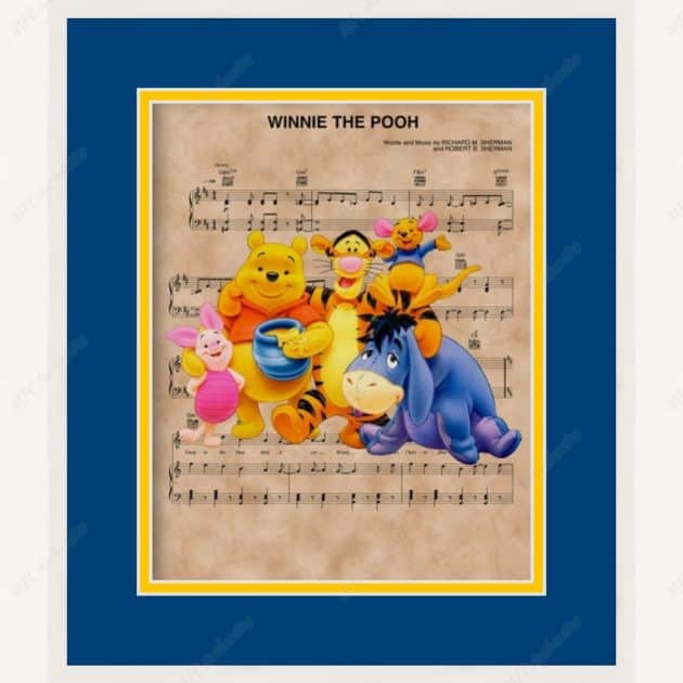 Winnie the Pooh Framed Sheet Music Print