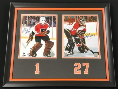 Ron Hextall & Bernie Parent Dual Autographed 8x10 Framed Photo Display
