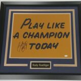 Rudy Ruettiger Autographed “Play Like a Champion” 16x20 Framed Photo Display