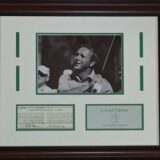 Arnold Palmer "Replica Masters Scorecard" Photo Display