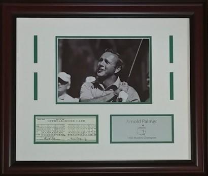 Arnold Palmer "Replica Masters Scorecard" Photo Display