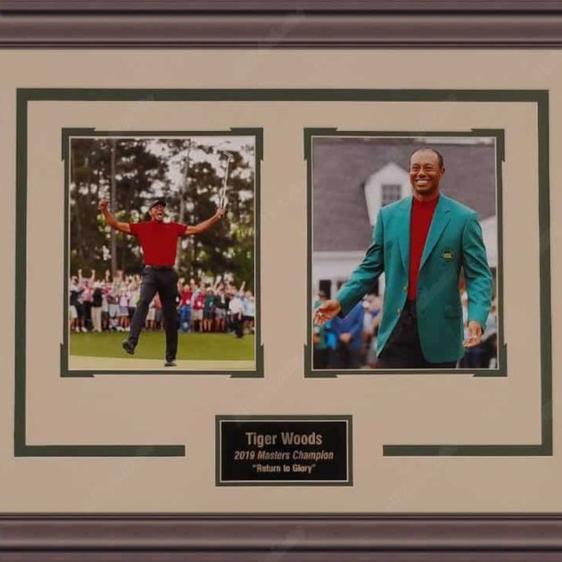 Tiger Woods 2019 Masters Champion Dual 8x10 Framed Photo Display