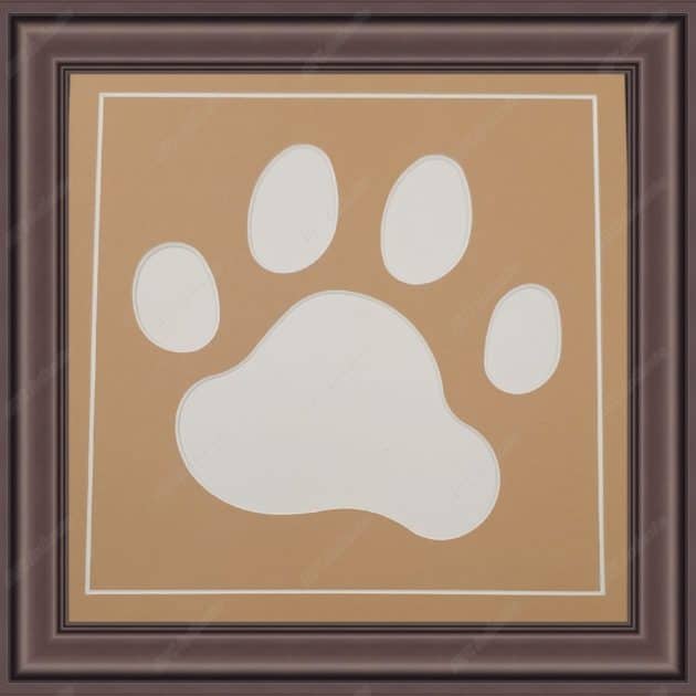 Dog Paw Print Framed Photo Collage- Choose Your Frame & Mat Color
