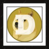 Dogecoin Cryptocurrency Logo Framed Print