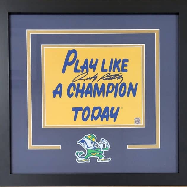 Rudy Ruettiger "Play Like a Champion" Framed 8"x10" Photo Display