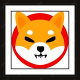 Shiba Inu Cryptocurrency Logo Framed Print