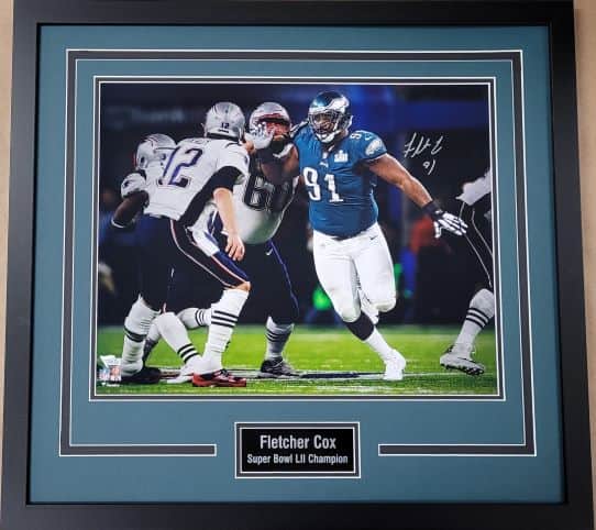 Fletcher Cox Framed Autographed 16x20 Super Bowl Champion Photo Display