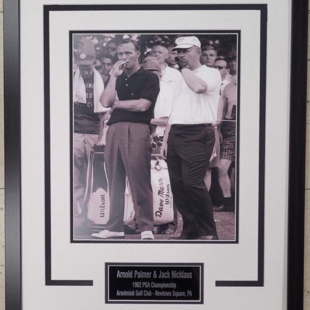 Jack Nicklaus & Arnold Palmer 1962 PGA Championship Framed 11x14 Photo Display