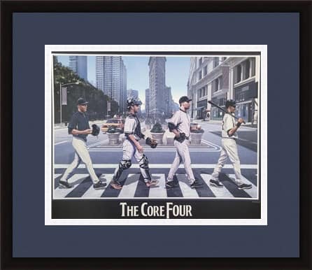 New York Yankees "Core Four" 16"x20" Artwork Print featuring the likes of Derek Jeter, Mariano Rivera, Andy Pettitte & Jorge Posada.